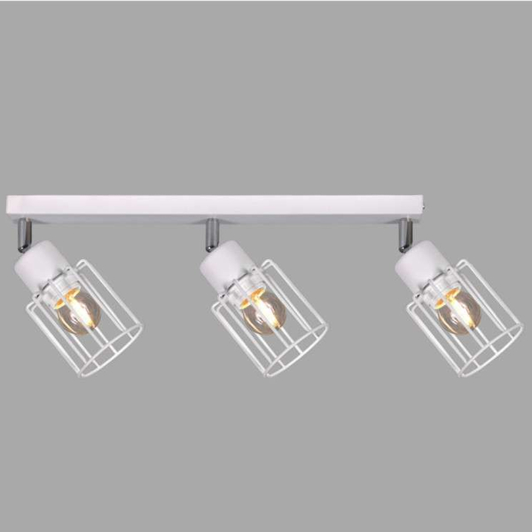 Loftowa LAMPA sufitowa K-4572 Kaja regulowana OPRAWA metalowy plafon reflektorki druciane białe