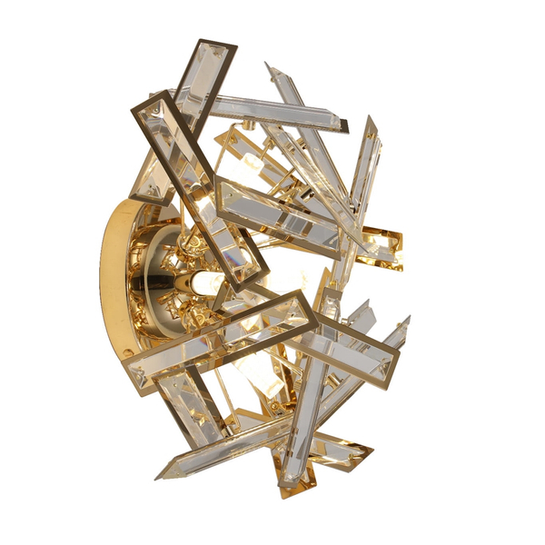 Złoty kinkiet jadalniany Clementi lampa crystal glamour