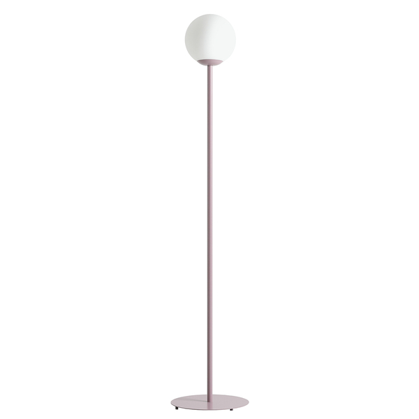 Kulista lampa podłogowa Pinne nowoczesna ball fioletowa biała