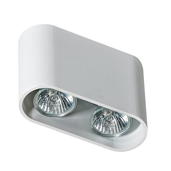 Minimalistyczna lampa sufitowa Vision owalna do holu biała
