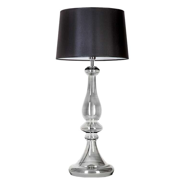 Stojąca LAMPKA nocna LOUVRE TRANSPARENT BLACK L203361229 4Concepts sypialniana LAMPA abażurowa czarna przydymiona