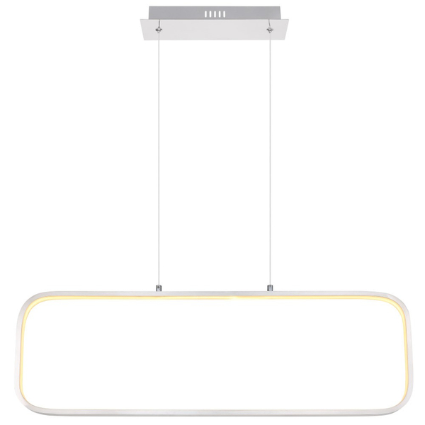 Minimalistyczna LAMPA wisząca SILLA 67262H Globo prostokątny zwis LED 24W 3000K do salonu nikiel