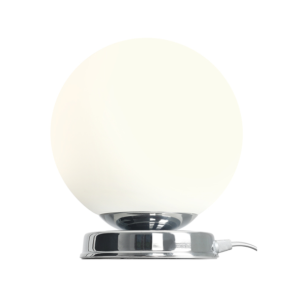 Okrągła lampa stojąca Ball 1076B4_M Aldex na biurko szklana kula chrom