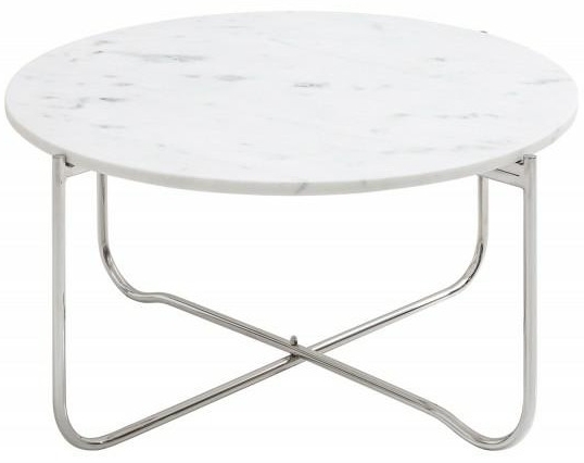 Okrągły stolik kawowy Noble 40361 62 cm marmurowy biały
