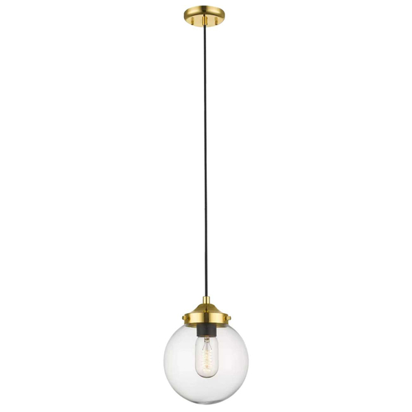 LAMPA wisząca RIANO P0454-01D-F7AC Zumaline szklana OPRAWA kula ZWIS loftowy ball złoty czarny przezroczysty
