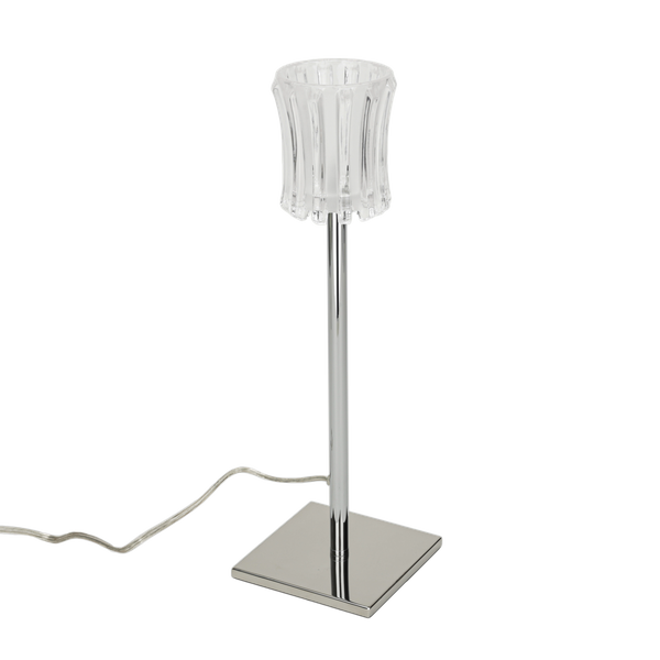 Stołowa lampka stojąca Santiago crystal na stół chrom przezroczysty