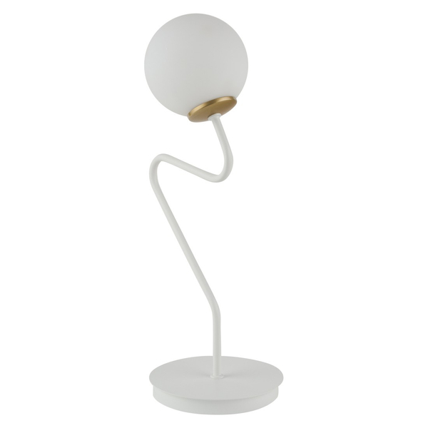 Stołowa lampa gabinetowa ZIGZAG 50269 Sigma stojąca LAMPKA szklana kula ball biała złota