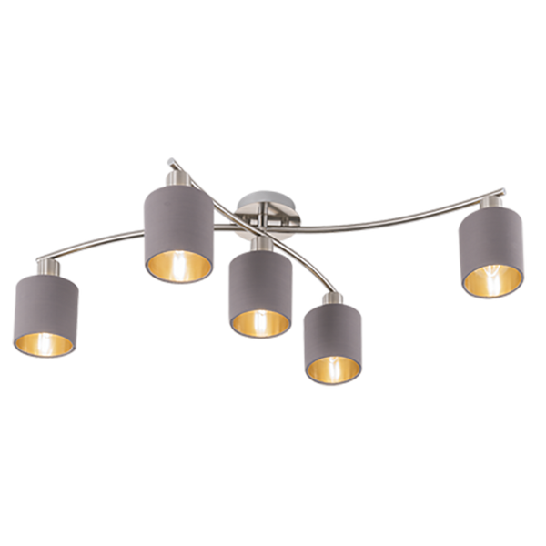 Sufitowa lampa abażurowa Garda szara do salonu nad stół nowoczesna