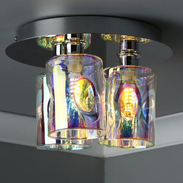 Lampa sufitowa Inter INT5350 Dar Lighting szklane tuby iryzowane chrom