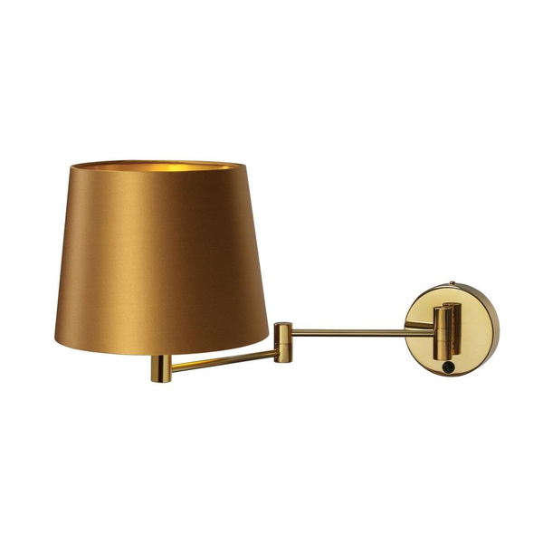 Złota lampa ścienna MOVE 21060105 abażurowy kinkiet z włącznikiem