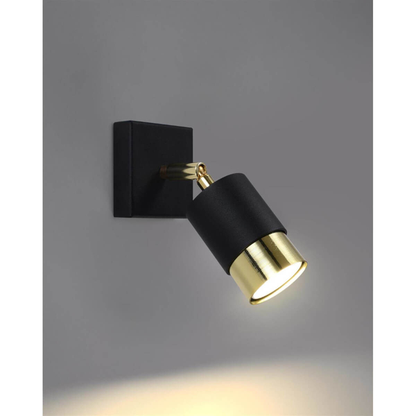 Pokojowa lampa ścienna SL.1069 metalowy kinkiet czarny złoty