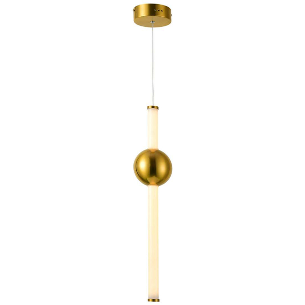 LAMPA wisząca HALLING PND-16357-CA-1 Italux szklana OPRAWA tuba zwis LED 13,3W 3000K metalowa kula miedziana biała