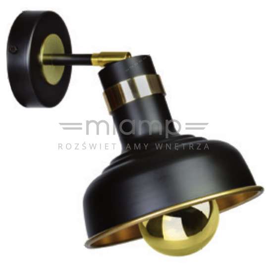 Ścienna LAMPA industrialna MARGO MLP6208 Milagro metalowa OPRAWA kinkiet LED 5,5W kopuła regulowana czarna złota