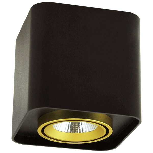 LAMPA sufitowa XENO 312020 Polux kwadratowa OPRAWA metalowa LED 15W 3000K downlight czarna złota