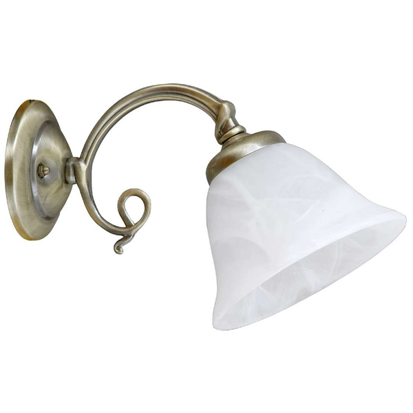 Dekoracyjna LAMPA ścienna BECKWORTH 7131 Rabalux angielska OPRAWA kinkiet szklany na wysięgniku brąz biały