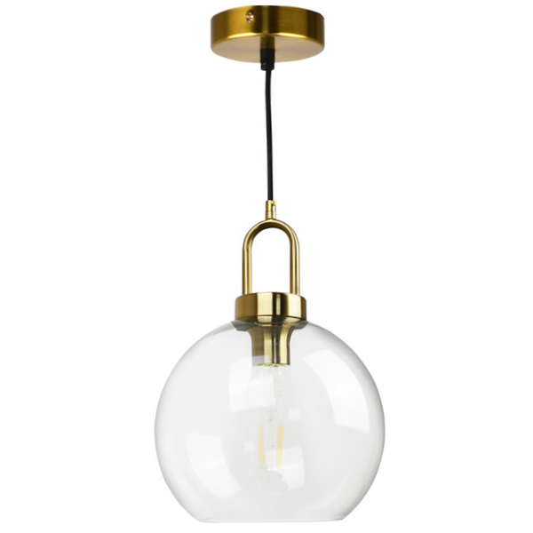 Modernistyczna LAMPA wisząca FARGO 317193 Polux loftowa OPRAWA szklany zwis kula złota przezroczysta