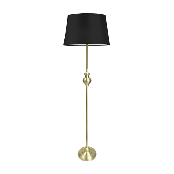 Abażurowa lampa podłogowa Prima glamour czarna złota