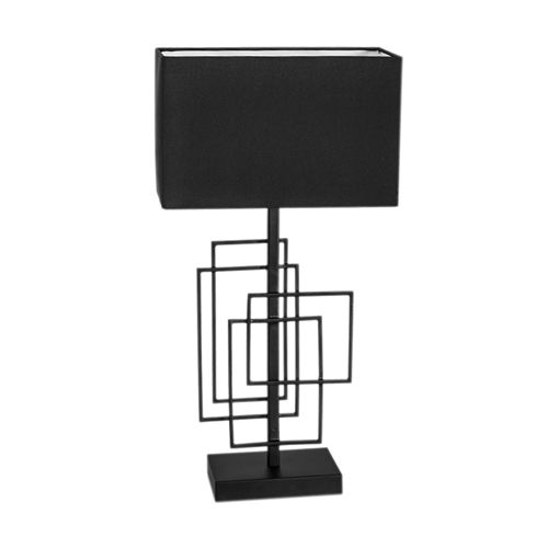 Czarna lampa stołowa Paragon metalowe ramki frame do gabinetu