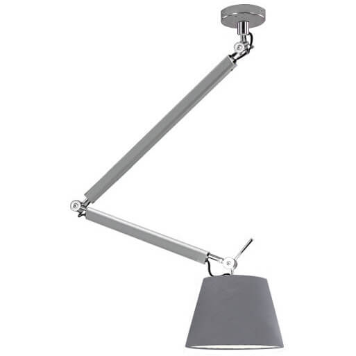 Kierunkowa lampa wisząca Zyta nad stół aluminium szara