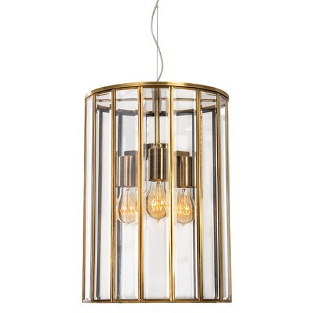 Wisząca lampa loftowa Rubio LE41778 okrągły zwis tuba mosiężna
