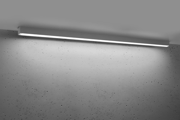 Plafon LAMPA sufitowa PINNE SOL TH100 prostokątna OPRAWA liniowa plafoniera LED 48W 4000K metalowa aluminium
