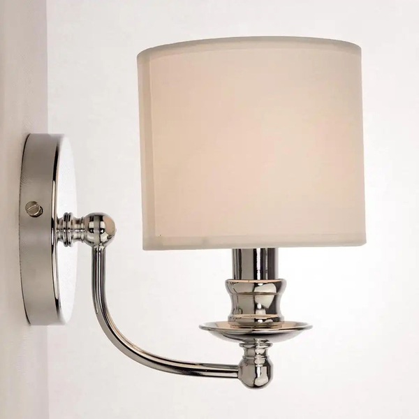 Klasyczna LAMPA ścienna ABU DHABI W01888WH Cosmolight abażurowy kinkiet do sypialni biały