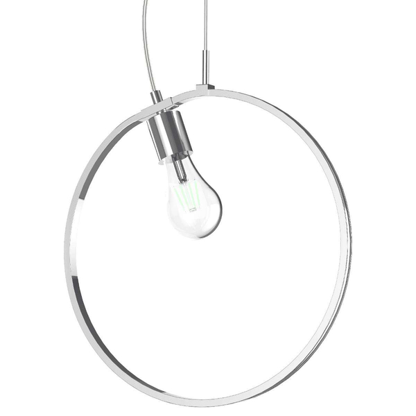 Wisząca LAMPA geometryczna A0024-320 Candellux okrągła OPRAWA metalowa LED 14W 4000K okrąg pierścień ring koło chrom