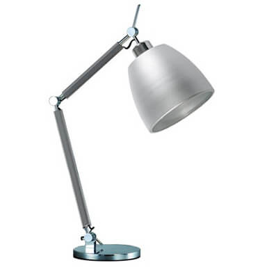 Metalowa lampa stojąca Zyta z regulacją na biurko aluminium