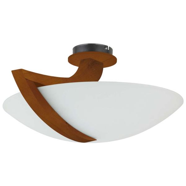Plafon LAMPA sufitowa KET111 ekologiczna OPRAWA okrągła szklana drewniana brązowa