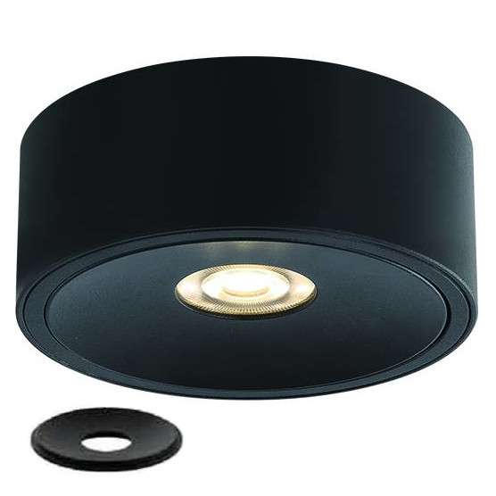 Sufitowa LAMPA plafon Neo Nero Slim Led / UFO Nero Orlicki Design okrągła OPRAWA metalowa LED 10W 3000K downlight czarny