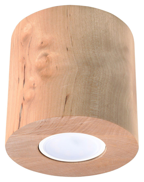 Downlight LAMPA sufitowa WOOD SM492 MDECO drewniana OPRAWA w stylu skandynawskim tuba