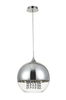 Wisząca LAMPA glamour FERMI P140-PL-170-1-N Maytoni szklana OPRAWA okrągły ZWIS kula kryształki chrom przezroczyste