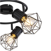 Druciana LAMPA sufitowa PRISKA 54017-3 Globo metalowa OPRAWA plafon industrialne reflektorki spirala czarna