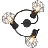 Druciana LAMPA sufitowa PRISKA 54017-3 Globo metalowa OPRAWA plafon industrialne reflektorki spirala czarna
