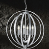Pałacowa LAMPA wisząca CANDELA 102000405 Trio okrągła OPRAWA metalowy ZWIS świecznikowy aluminium