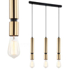 Wisząca LAMPA metalowa TORLA PEN-5041-3-BKBR Italux zwieszana OPRAWA tuby zwis OPRAWKI na żarówkę na listwie mosiądz