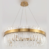 Pałacowa LAMPA wisząca CGCHANDELIERLUX LED 50W COPEL szklana OPRAWA okrągły ZWIS glamour kryształki crystals przezroczyste mosiądz