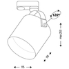 LAMPA sufitowa TENRI 7703 Shilo regulowana OPRAWA tuba do szynowego systemu 3-fazowego reflektorek czarny