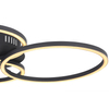 LAMPA sufitowa KENDY 67233-40S Globo geometryczna OPRAWA metalowa LED 40W 3000K rings czarne