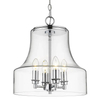 Wisząca lampa retro Prague szklany zwis na łańcuchu chrom