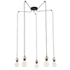 LAMPA wisząca CLARTE 3491504 Britop metalowa OPRAWA loftowy ZWIS pająk czarny drewno