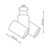 Plafon LAMPA sufitowa BOSTON LP-741/2W WH/BK Light Prestige regulowana OPRAWA tuby metalowe białe czarne