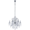 Pałacowa LAMPA wisząca BAROCCO MD72709-6A Italux świecznikowy ŻYRANDOL z kryształkami chrom maria teresa przezroczysta