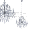 Pałacowa LAMPA wisząca BAROCCO MD72709-6A Italux świecznikowy ŻYRANDOL z kryształkami chrom maria teresa przezroczysta