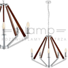 Żyrandol LAMPA wisząca NEZ 10492518 Kaspa świecznikowa OPRAWA zwis na łańcuchu drewno chrom