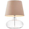 Abażurowa LAMPKA biurkowa SAWA VELVET 41010107 Kaspa nocna LAMPA stołowa szklana klasyczna przezroczysta beżowa
