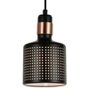 Industrialna LAMPA wisząca RESTENZA PND-2439-1-BK Italux loftowa OPRAWA ażurowy ZWIS metalowa tuba czarna miedziana
