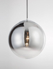 Wisząca lampa loftowa Caleta kula do holu chrom przydymiona