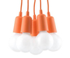 Wisząca LAMPA industrialna SL.0586 kable OPRAWKA pająk ZWIS kable przewody pomarańczowa