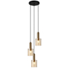 Wisząca LAMPA loftowa SARDO RAIN PND-5581-3A-BRO+RNAMB Italux kaskada OPRAWA szklana ZWIS kropelki bursztynowe